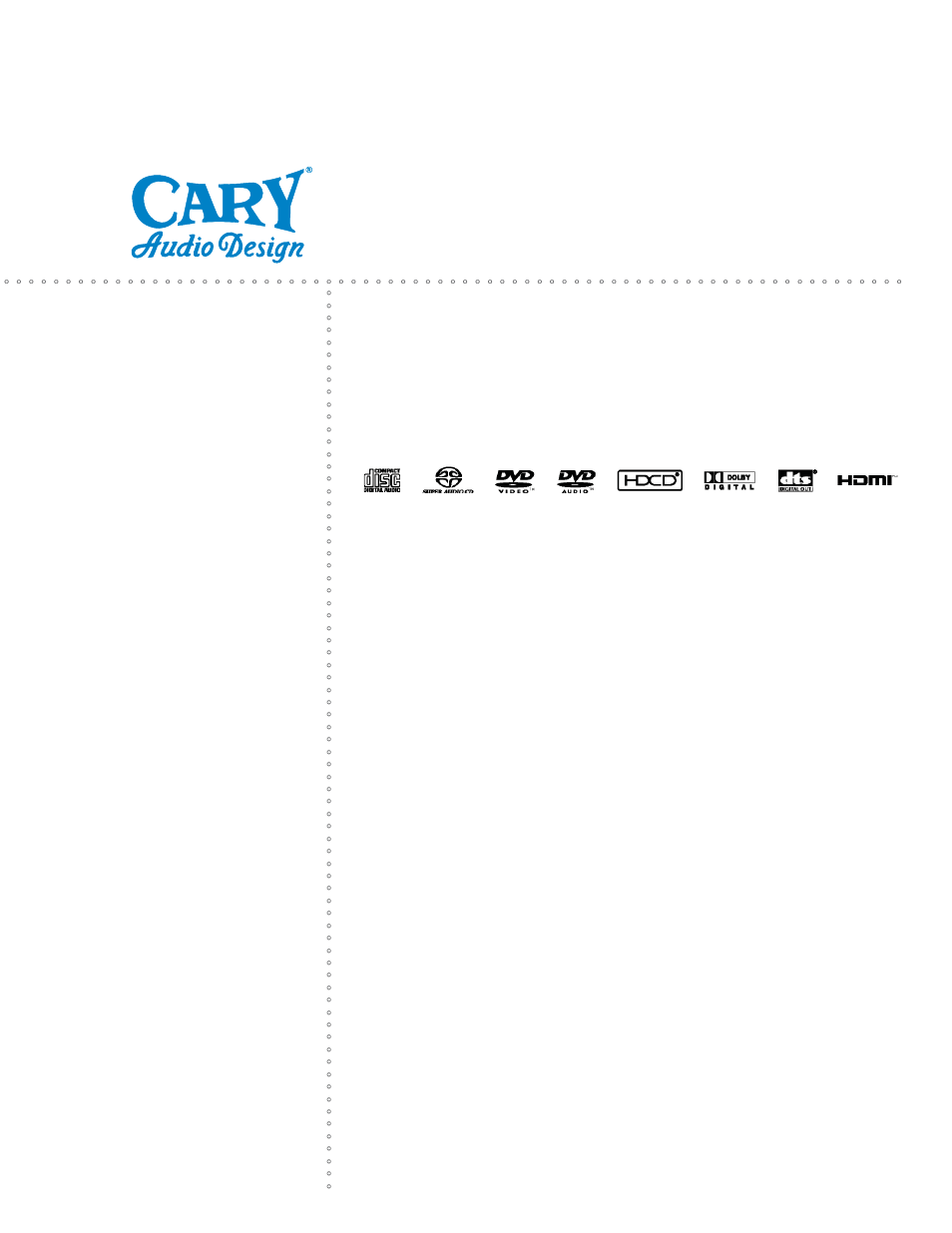 Cary Audio Design DVD 8 User Manual | 33 pages