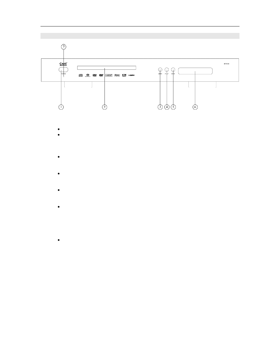 Controls and displays | Cary Audio Design DVD 8 User Manual | Page 13 / 33