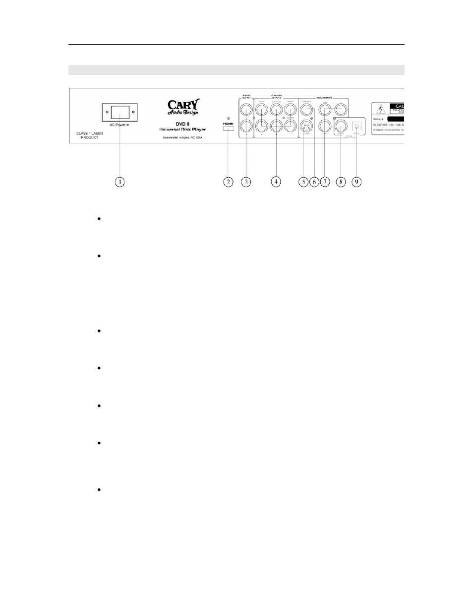 Controls and displays | Cary Audio Design DVD 8 User Manual | Page 14 / 33