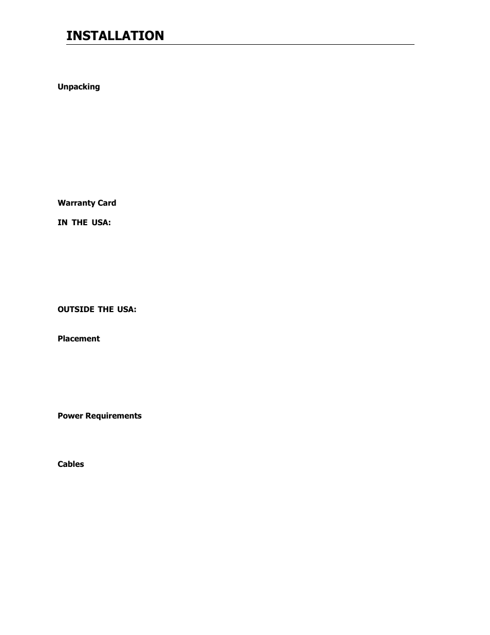 Installation | Cary Audio Design CAD 300 SEI User Manual | Page 10 / 19