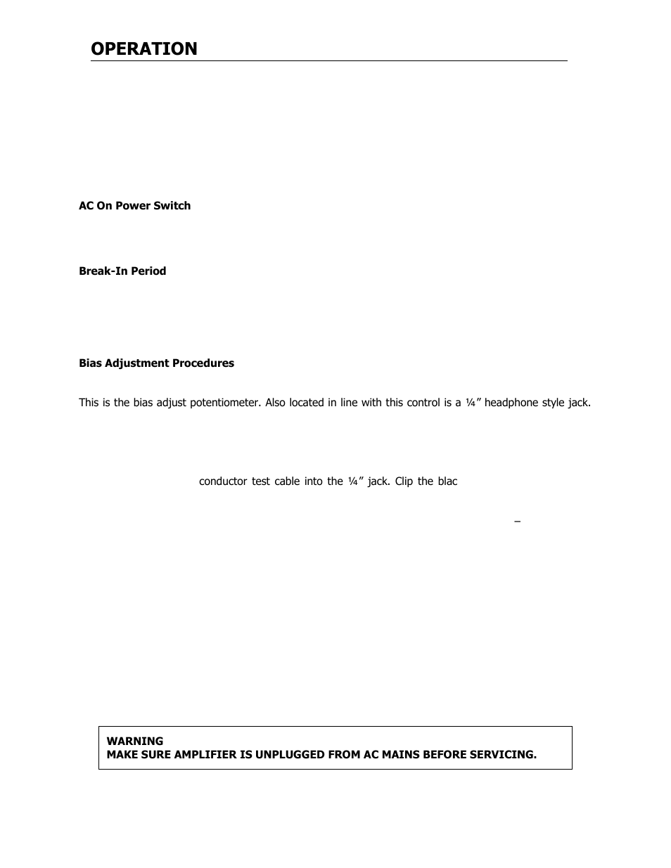 Operation | Cary Audio Design CAD 300 SEI User Manual | Page 11 / 19