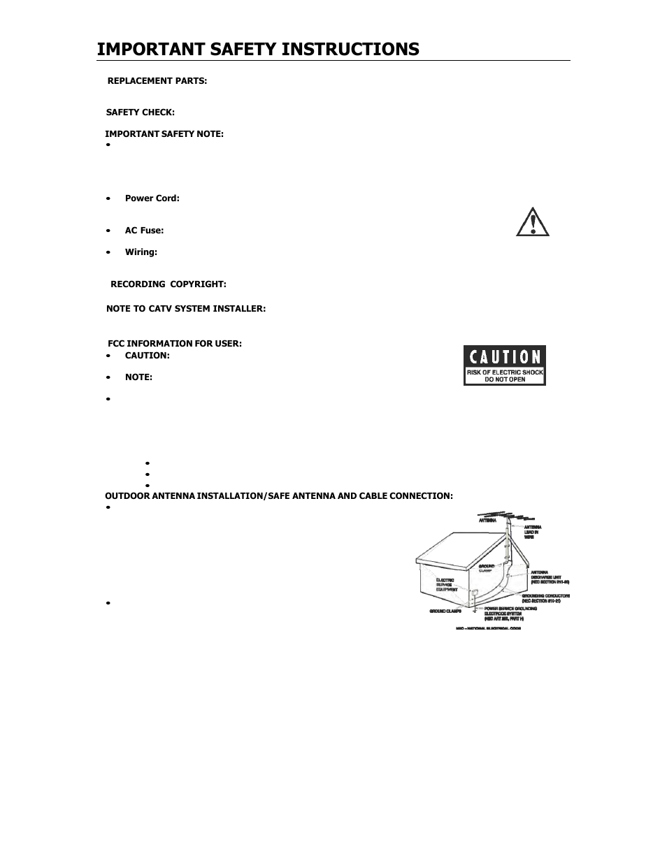 Important safety instructions | Cary Audio Design CAD 300 SEI User Manual | Page 4 / 19
