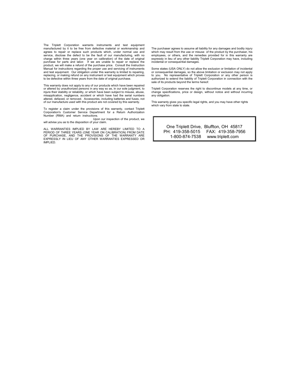 Triplett 3526 User Manual | Page 9 / 9