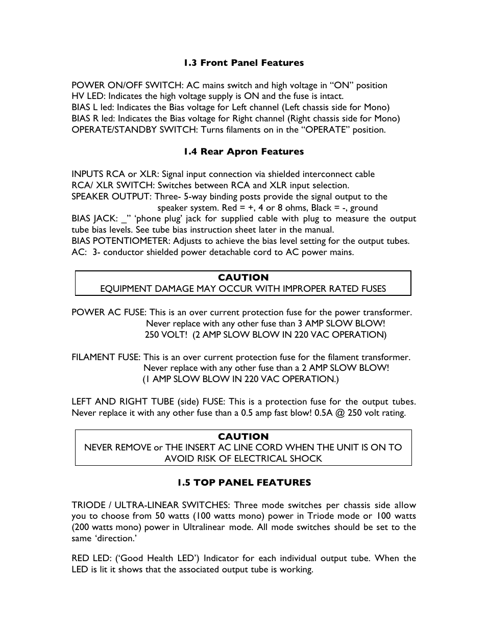 Cary Audio Design CAD-280SA User Manual | Page 3 / 8