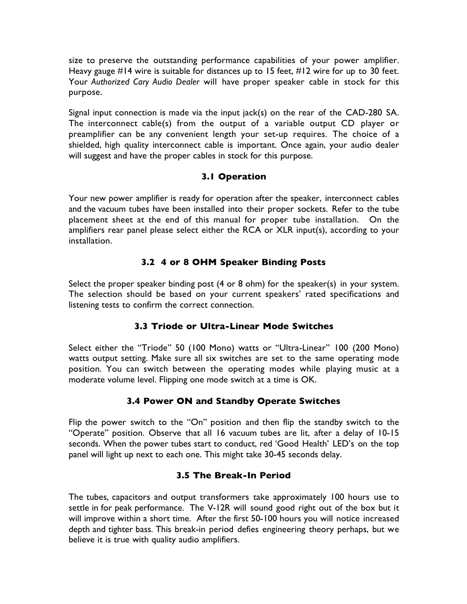 Cary Audio Design CAD-280SA User Manual | Page 6 / 8