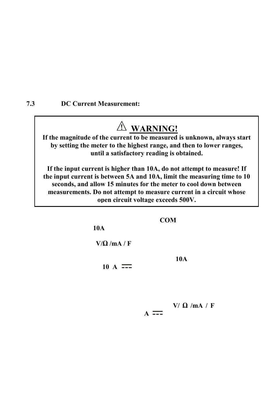 Warning | Triplett 1101a User Manual | Page 15 / 24