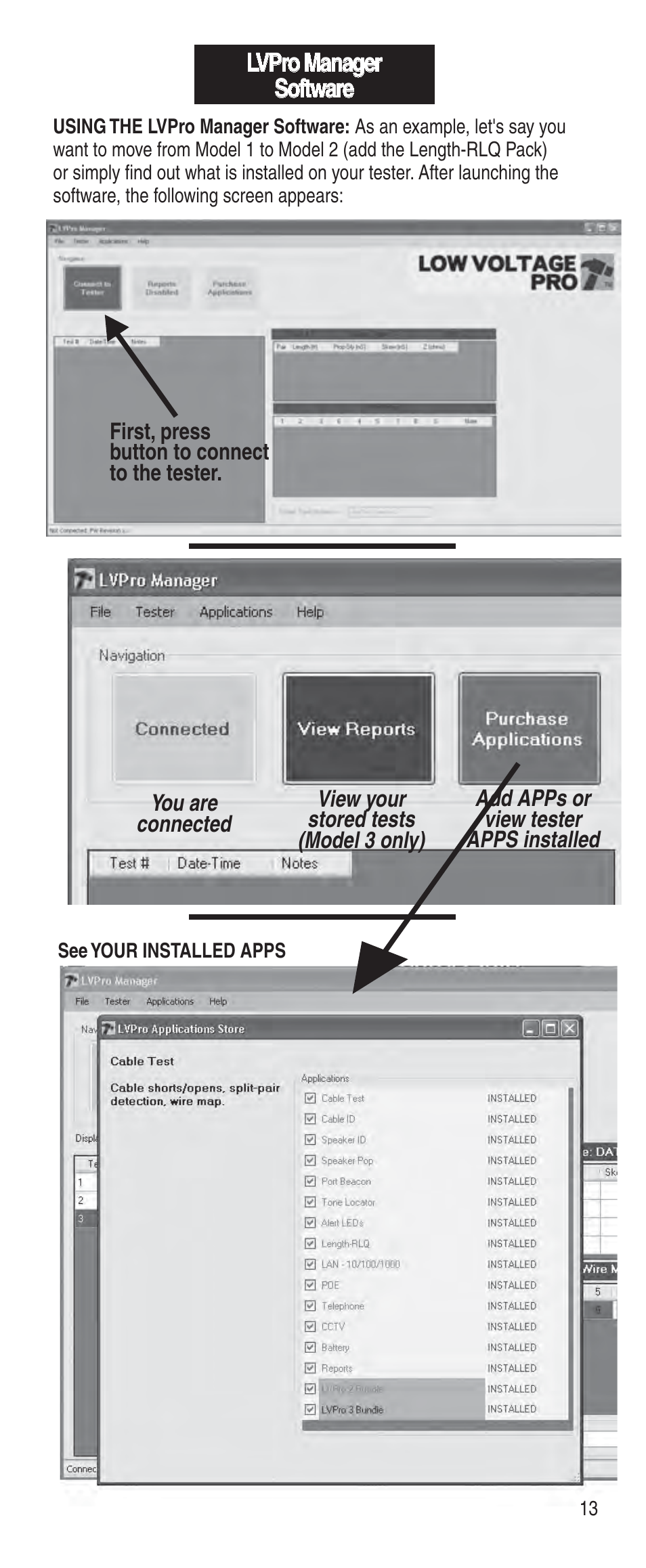 Lvpro manager software | Triplett Low Voltage Pro User Manual | Page 15 / 28