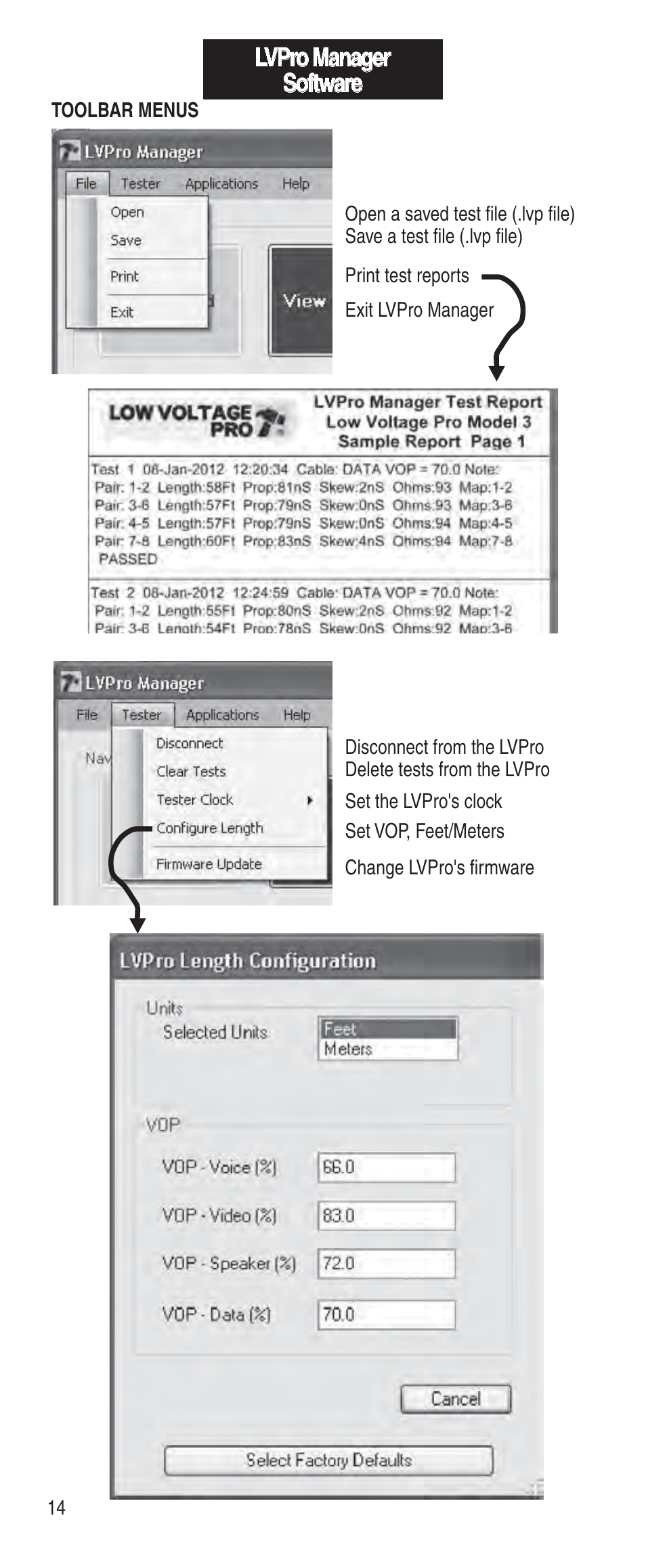 Lvpro manager software | Triplett Low Voltage Pro User Manual | Page 16 / 28