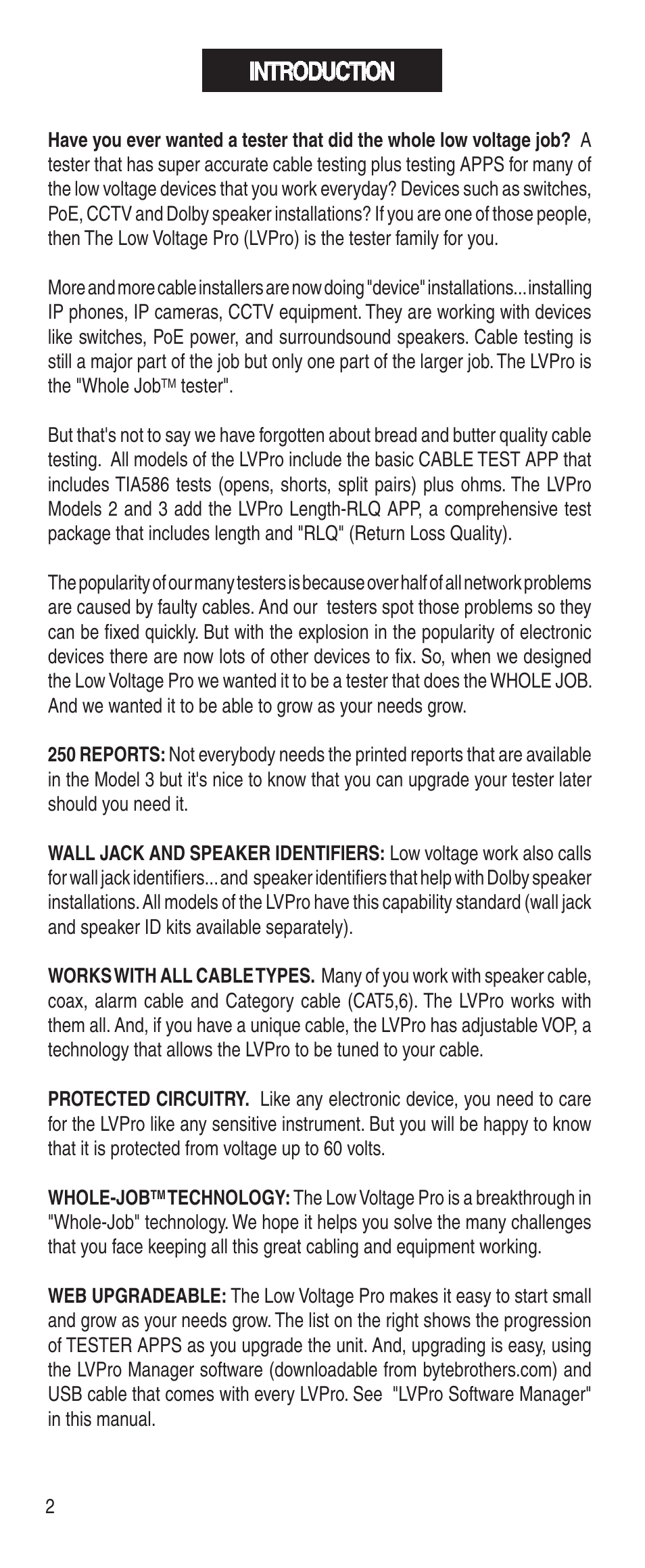 Introduction | Triplett Low Voltage Pro User Manual | Page 4 / 28