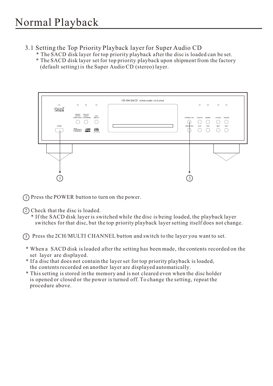 Normal playback | Cary Audio Design Audio CD Player User Manual | Page 15 / 22