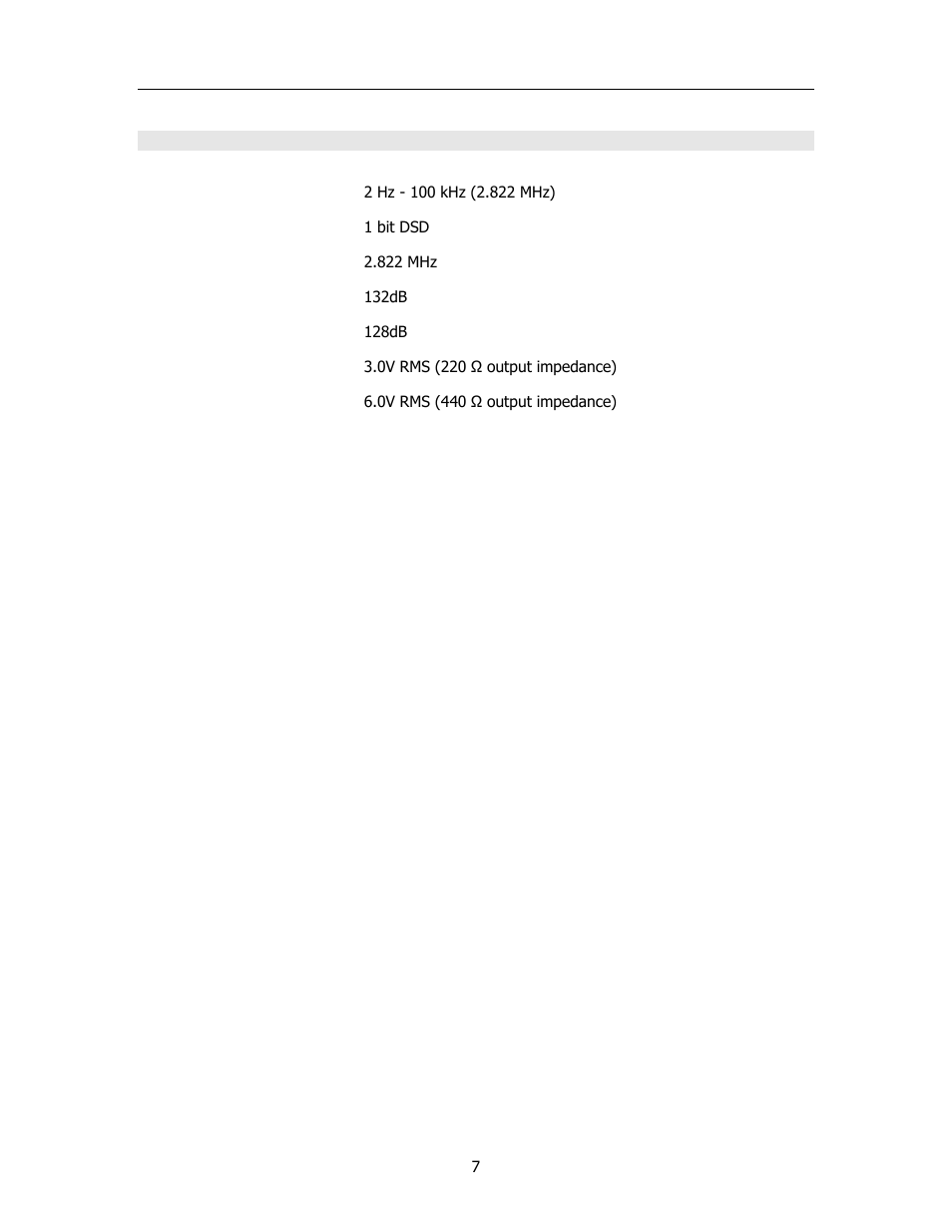 Specifications | Cary Audio Design Audio CD Player User Manual | Page 8 / 22