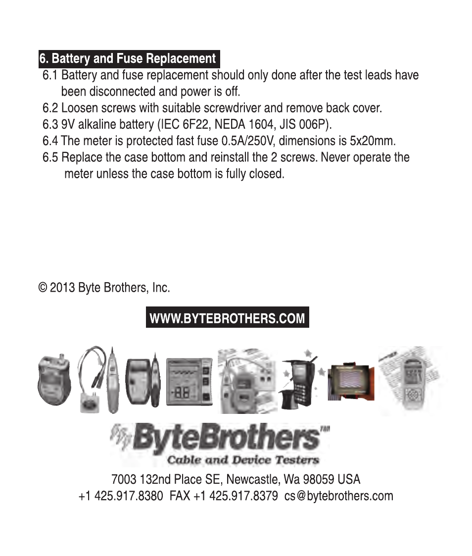 Triplett BBT858L User Manual | Page 8 / 8