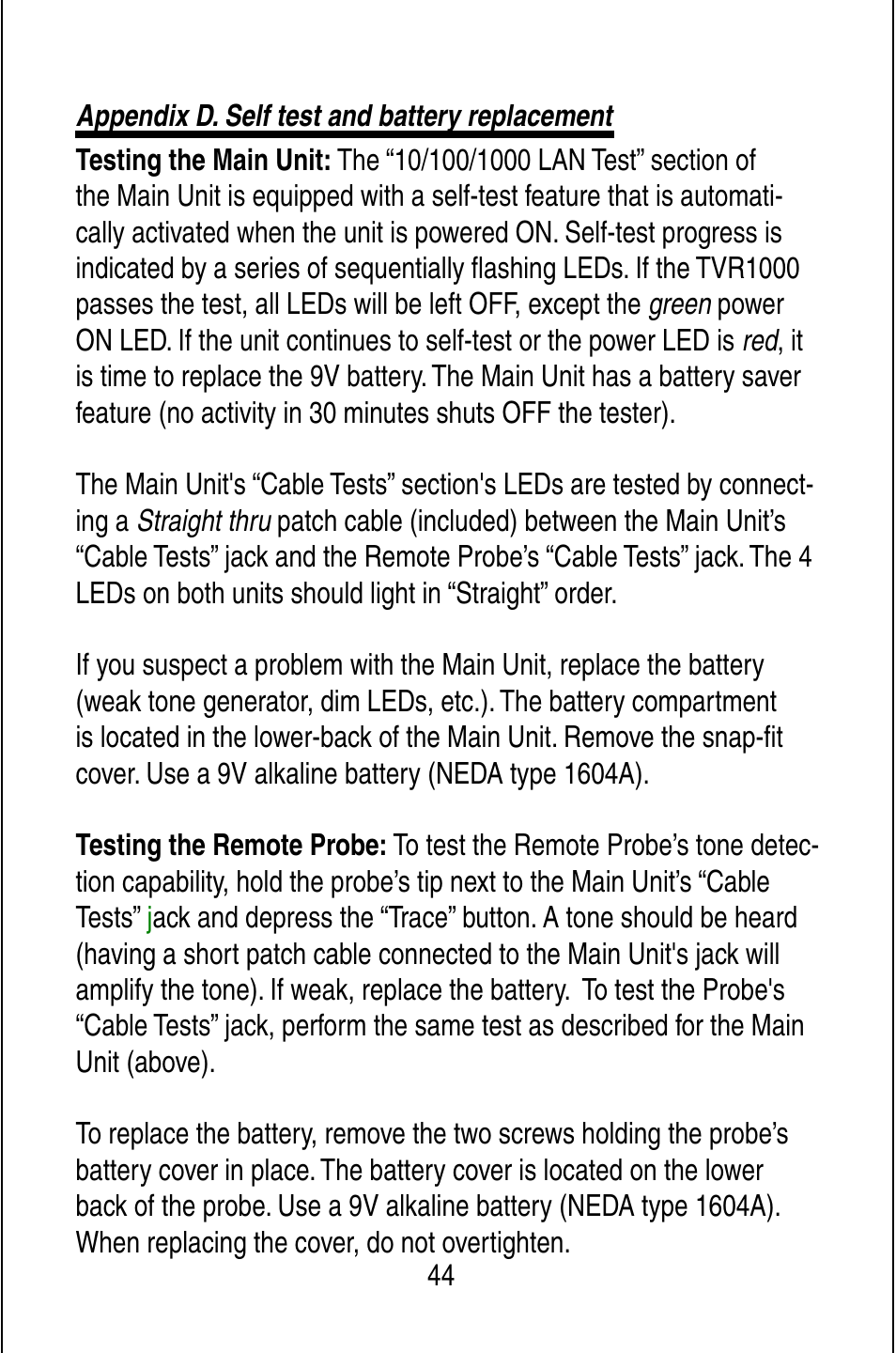 Triplett TVR10/100/1000 User Manual | Page 46 / 48