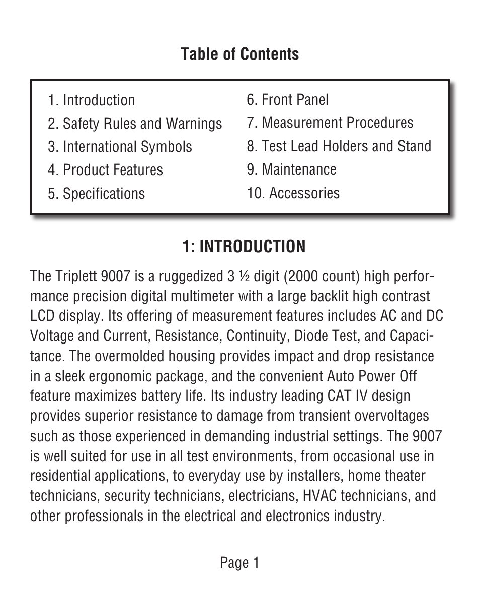 Triplett 9007 User Manual | Page 2 / 48