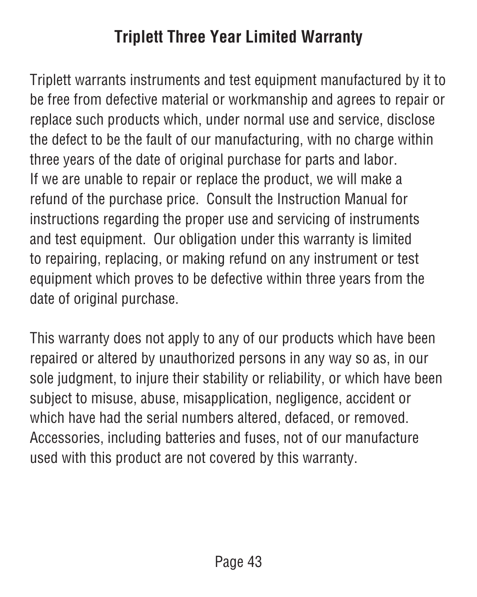 Triplett 9007 User Manual | Page 44 / 48