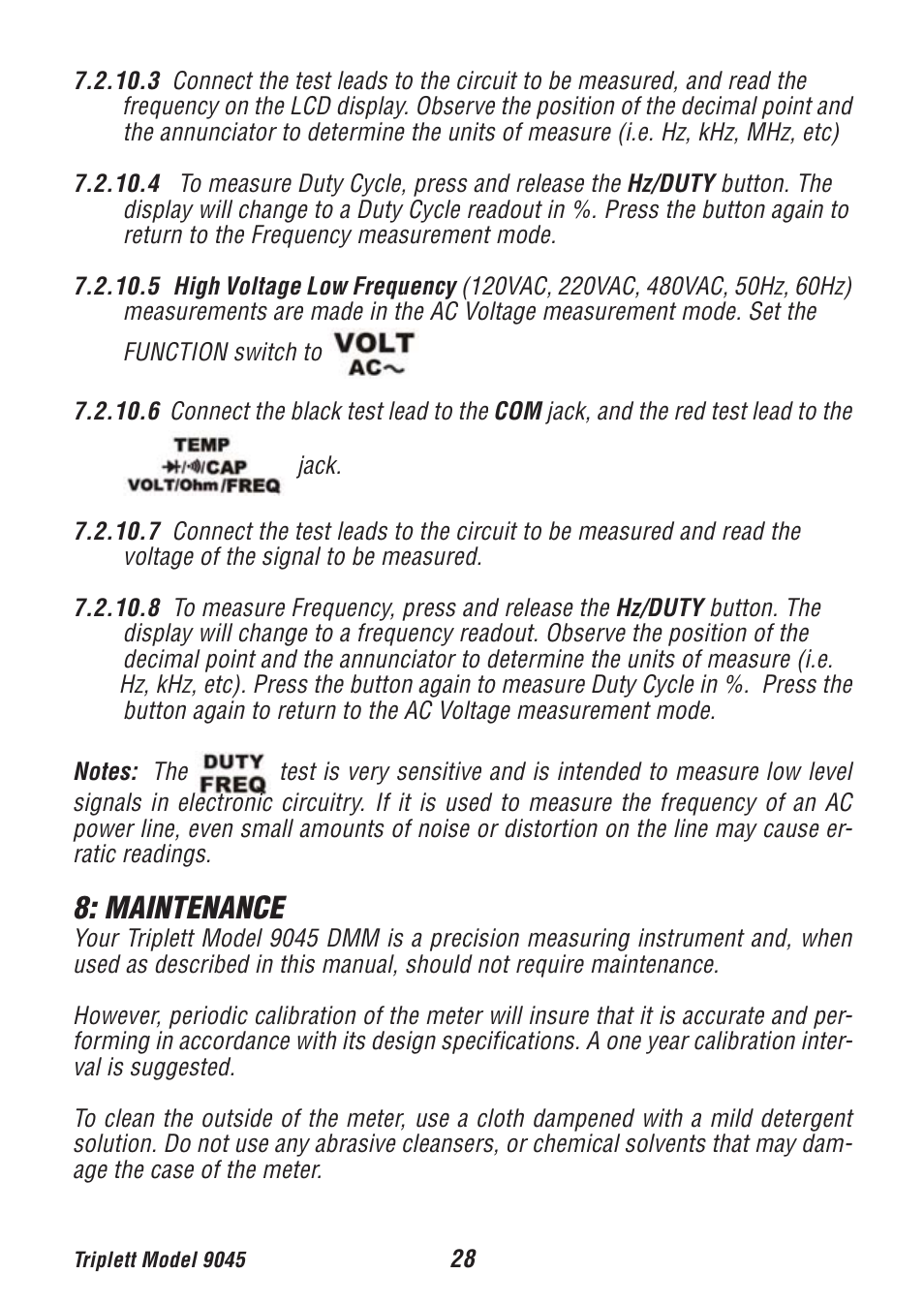 Maintenance | Triplett 9045 User Manual | Page 28 / 36