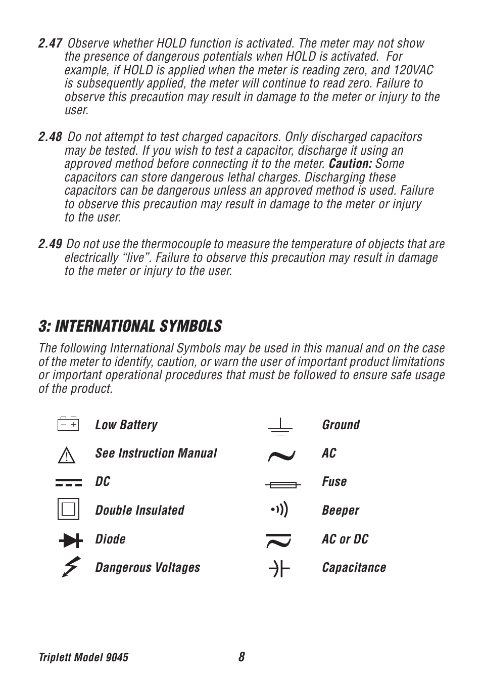 International symbols | Triplett 9045 User Manual | Page 8 / 36