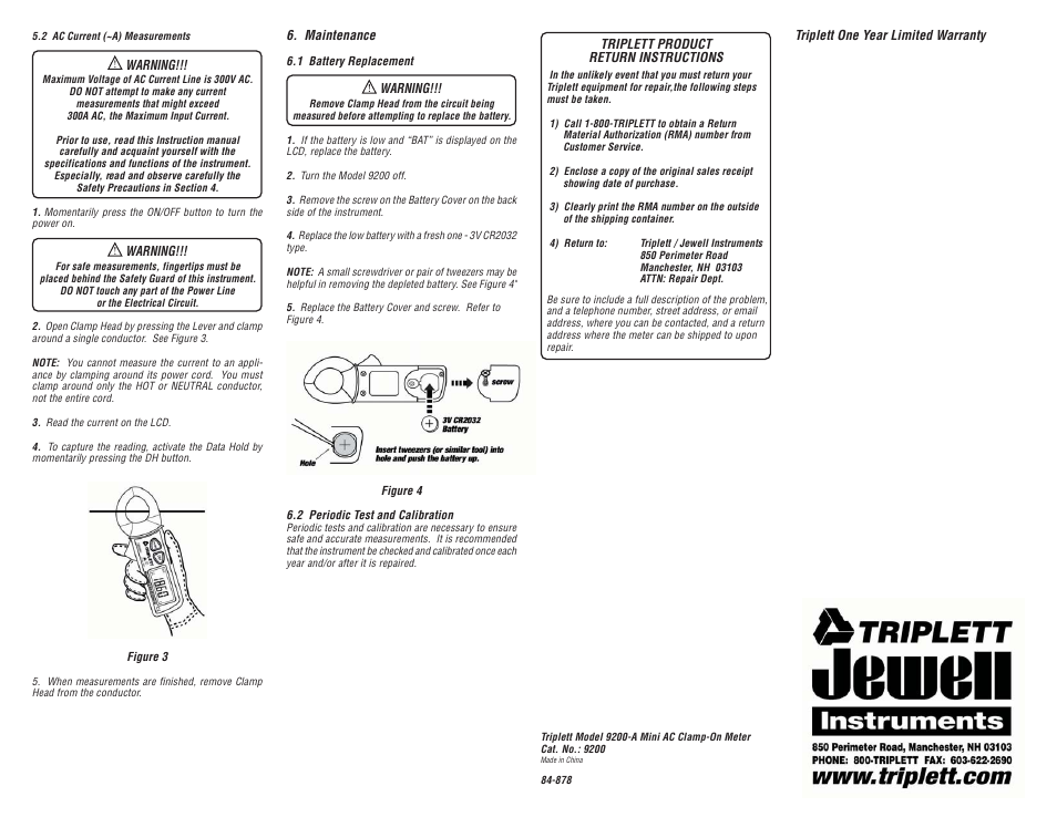 Triplett 9200-A User Manual | Page 2 / 2