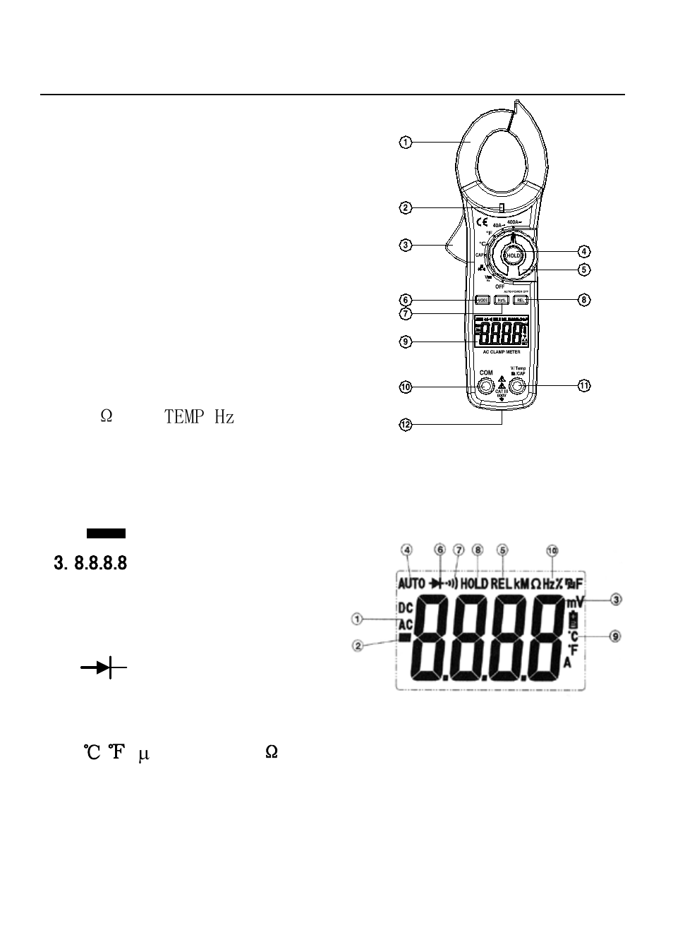 Meter description | Triplett 9305 User Manual | Page 4 / 16