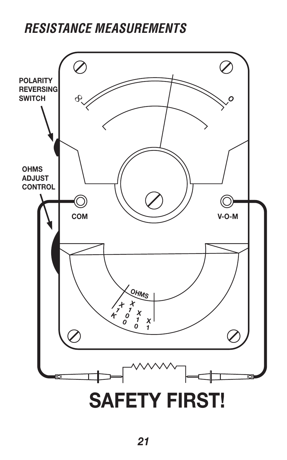 Safety first, Resistance measurements | Triplett 310-TEL User Manual | Page 21 / 32