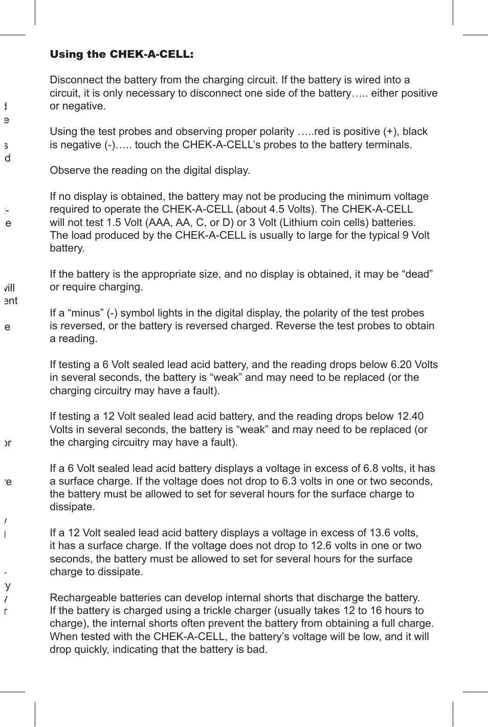 Triplett Chek-A-Cell – PN: 3276 User Manual | Page 3 / 4