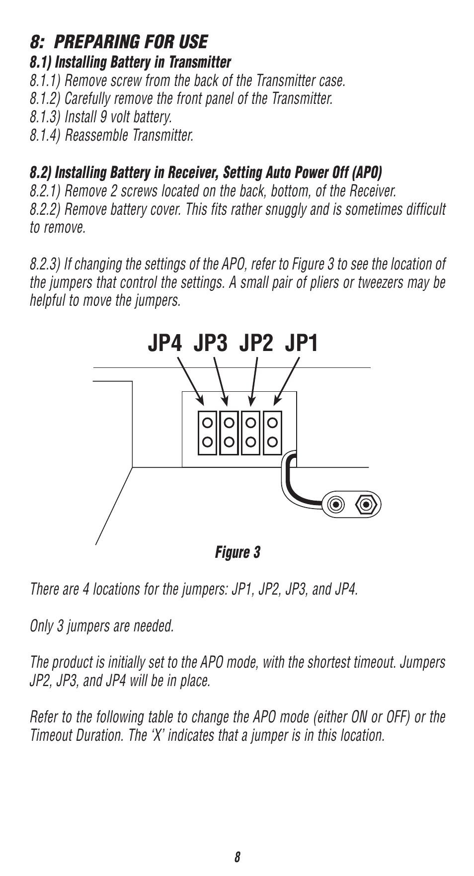 Jp4 jp3 jp2 jp1 | Triplett CableRater- PN: 3279 User Manual | Page 8 / 28