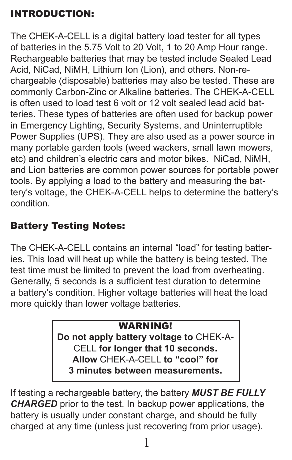 Triplett Chek-A-Cell – PN: 3276 User Manual | Page 3 / 8