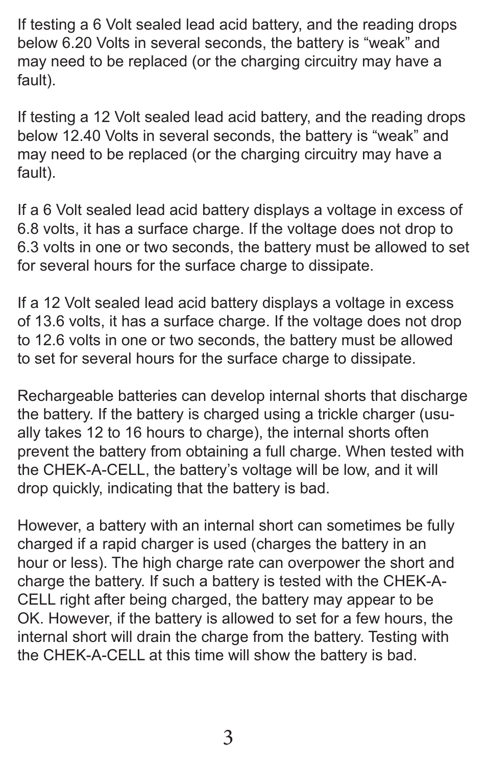 Triplett Chek-A-Cell – PN: 3276 User Manual | Page 5 / 8