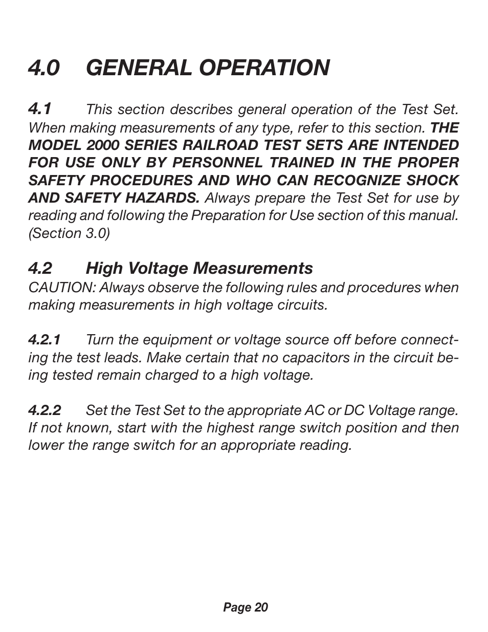 0 general operation | Triplett 2000 User Manual | Page 20 / 48