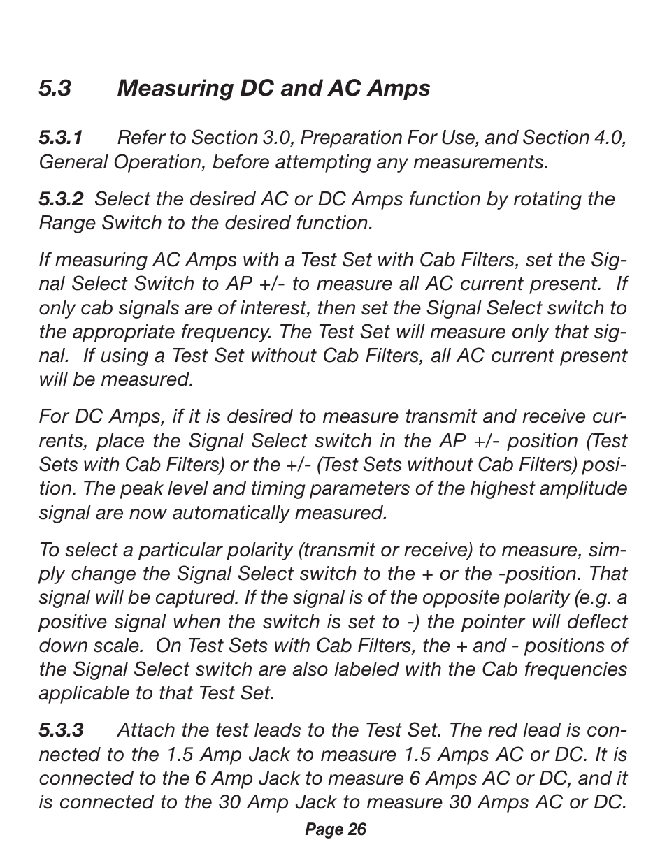 3 measuring dc and ac amps | Triplett 2000 User Manual | Page 26 / 48