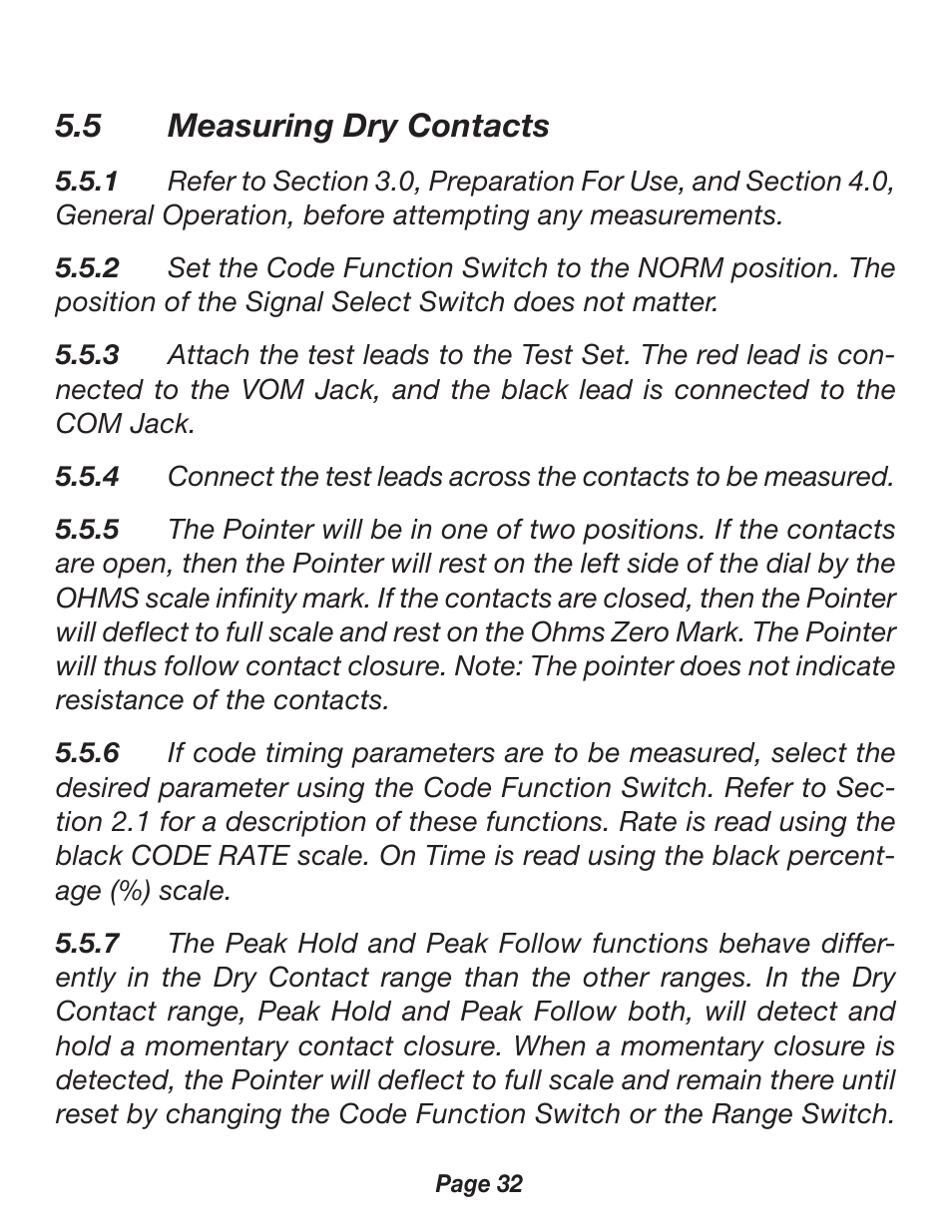 5 measuring dry contacts | Triplett 2000 User Manual | Page 32 / 48