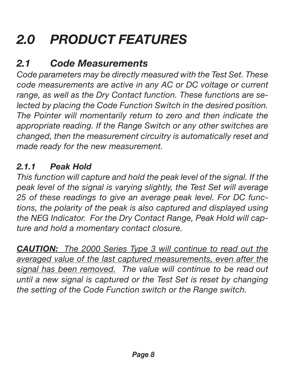 0 product features | Triplett 2000 User Manual | Page 8 / 48