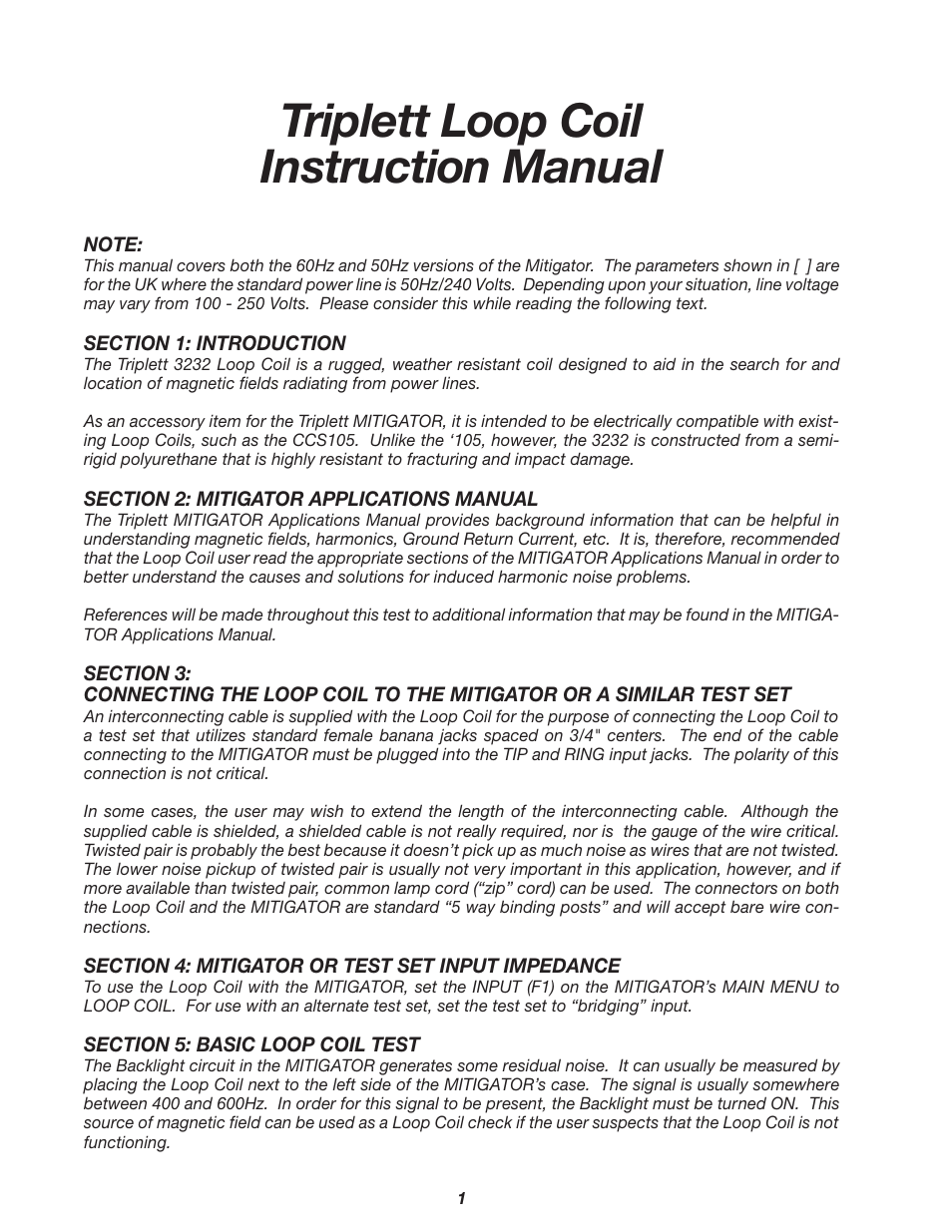 Triplett loop coil instruction manual | Triplett Mitigator Loop Coil – 3232 User Manual | Page 2 / 25