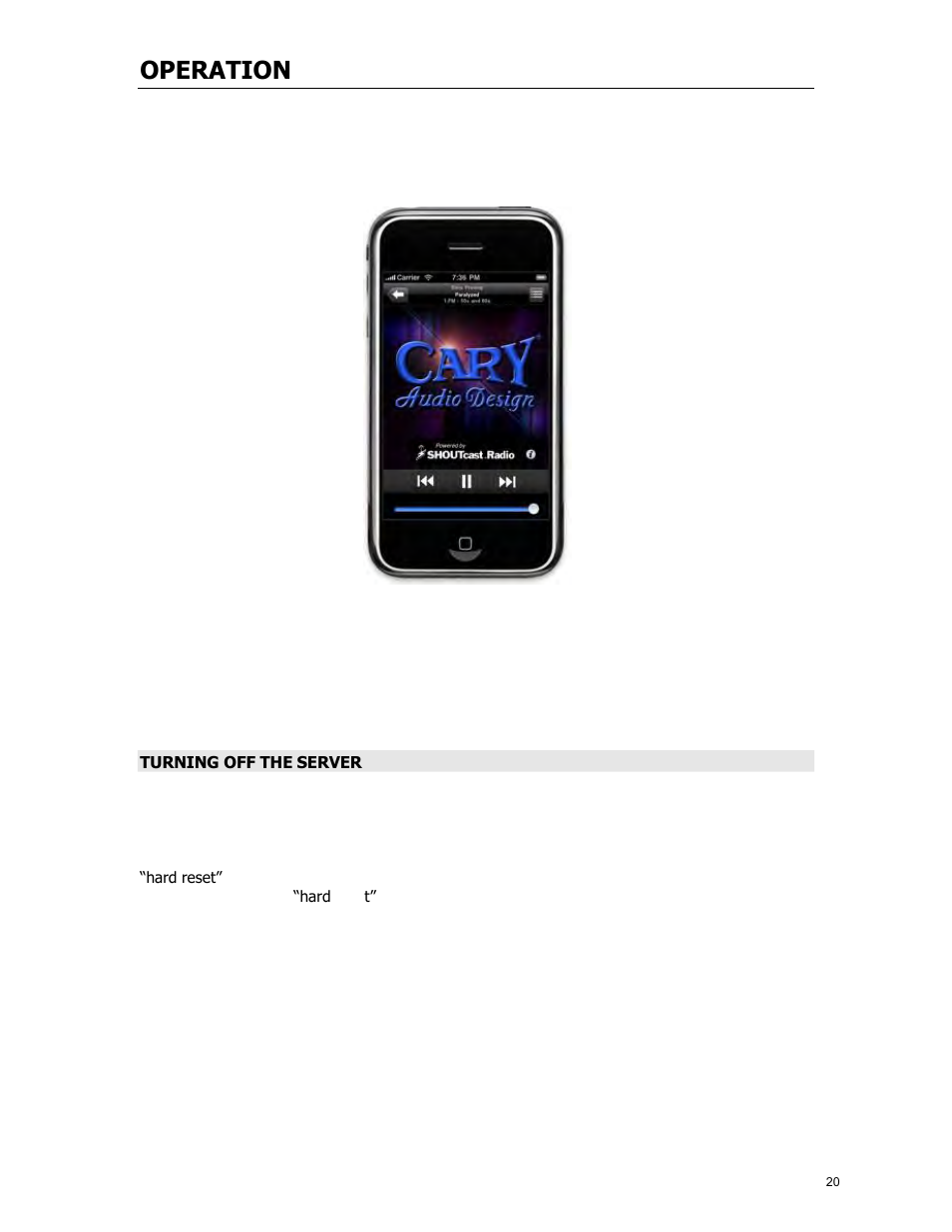 Operation | Cary Audio Design MS-1 User Manual | Page 21 / 63
