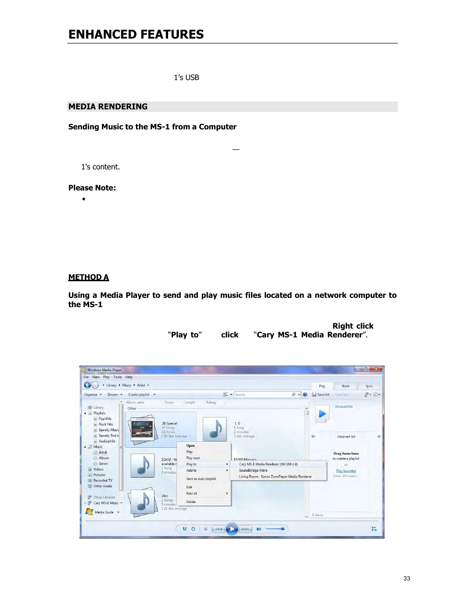 Enhanced features | Cary Audio Design MS-1 User Manual | Page 34 / 63