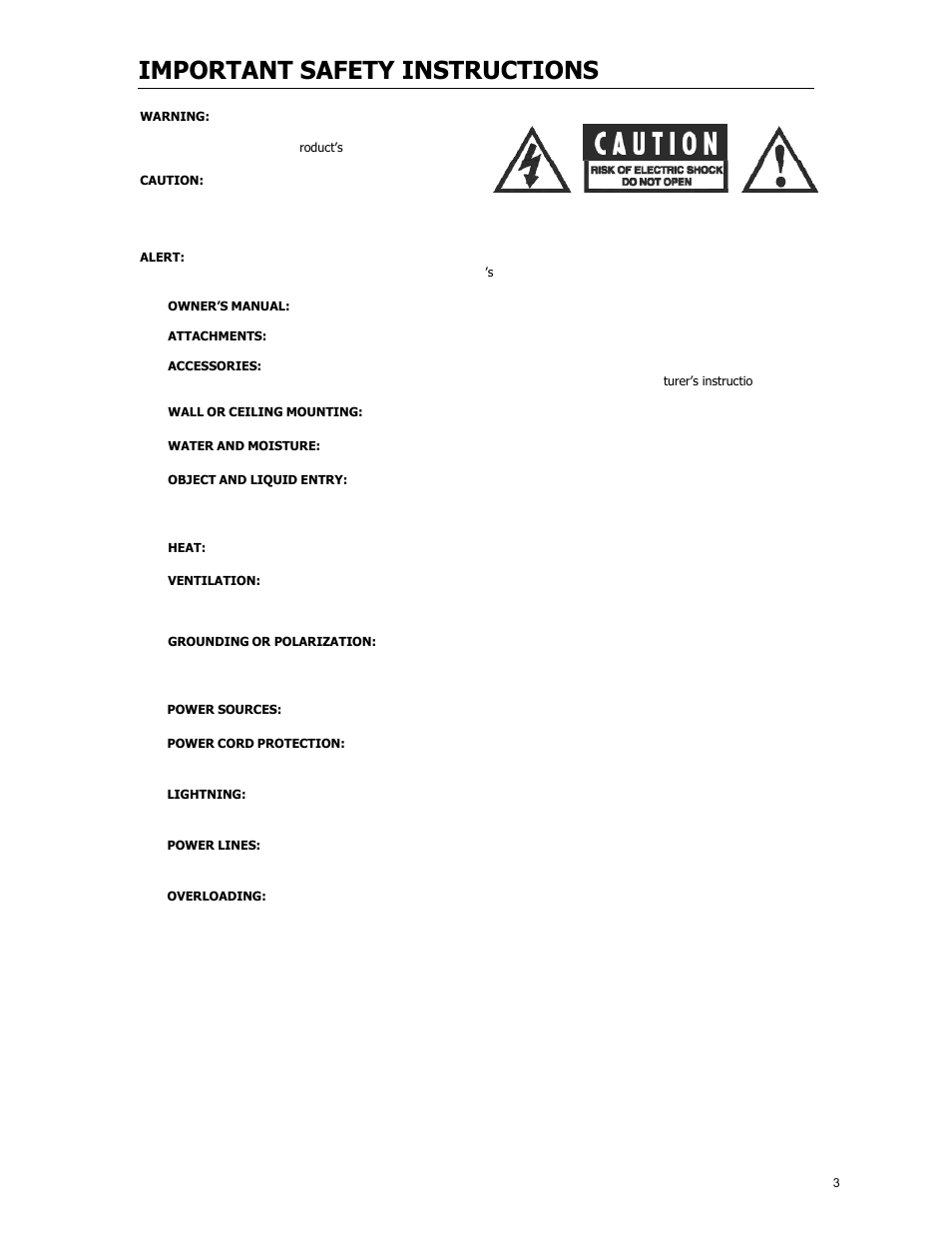 Important safety instructions | Cary Audio Design MS-1 User Manual | Page 4 / 63