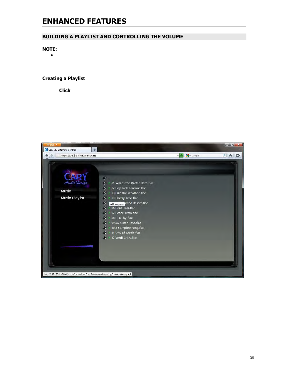 Enhanced features | Cary Audio Design MS-1 User Manual | Page 40 / 63
