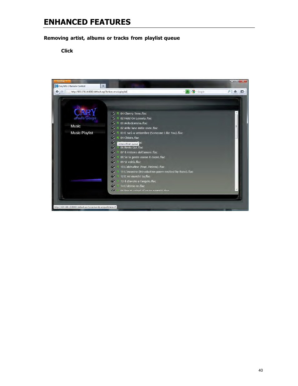 Enhanced features | Cary Audio Design MS-1 User Manual | Page 41 / 63