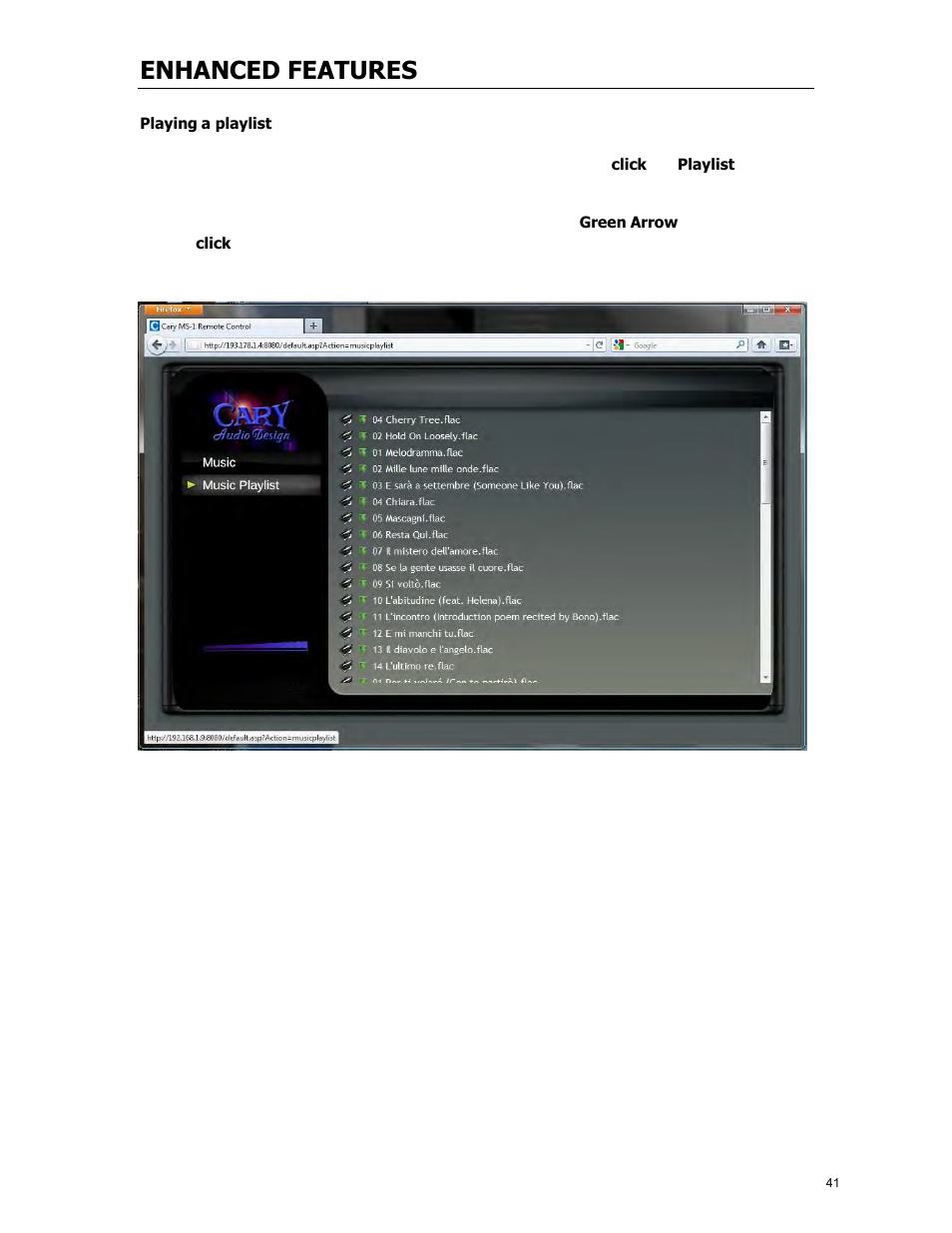 Enhanced features | Cary Audio Design MS-1 User Manual | Page 42 / 63