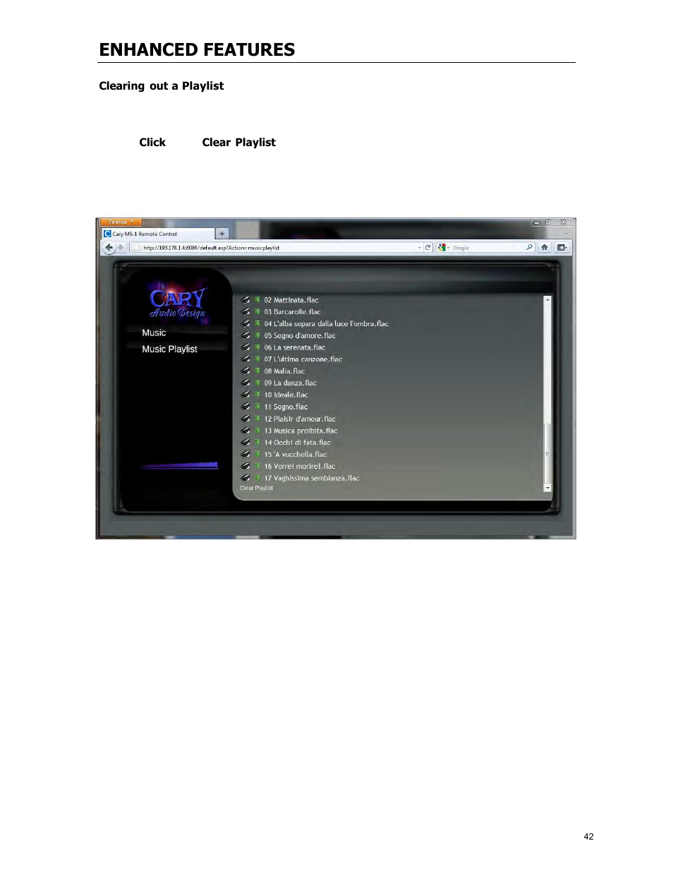 Enhanced features | Cary Audio Design MS-1 User Manual | Page 43 / 63