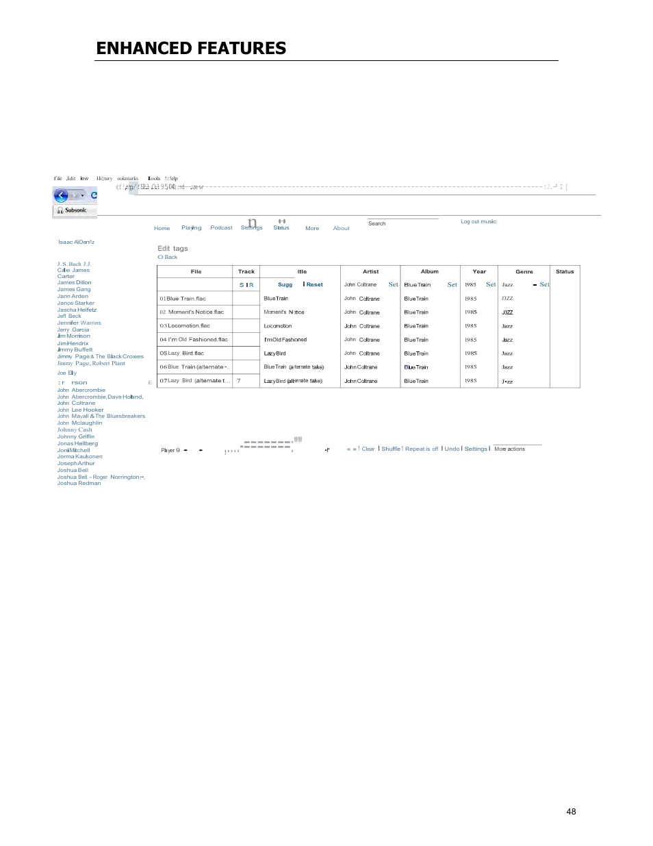 Enhanced features, Subsonic | Cary Audio Design MS-1 User Manual | Page 49 / 63