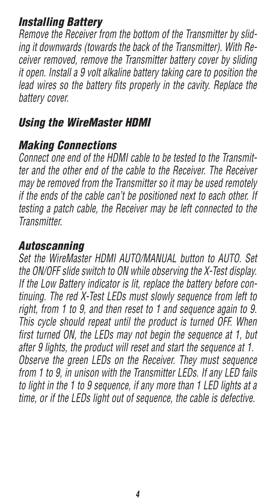 Triplett WireMaster HDMI 2 – PN: 3256 User Manual | Page 4 / 8