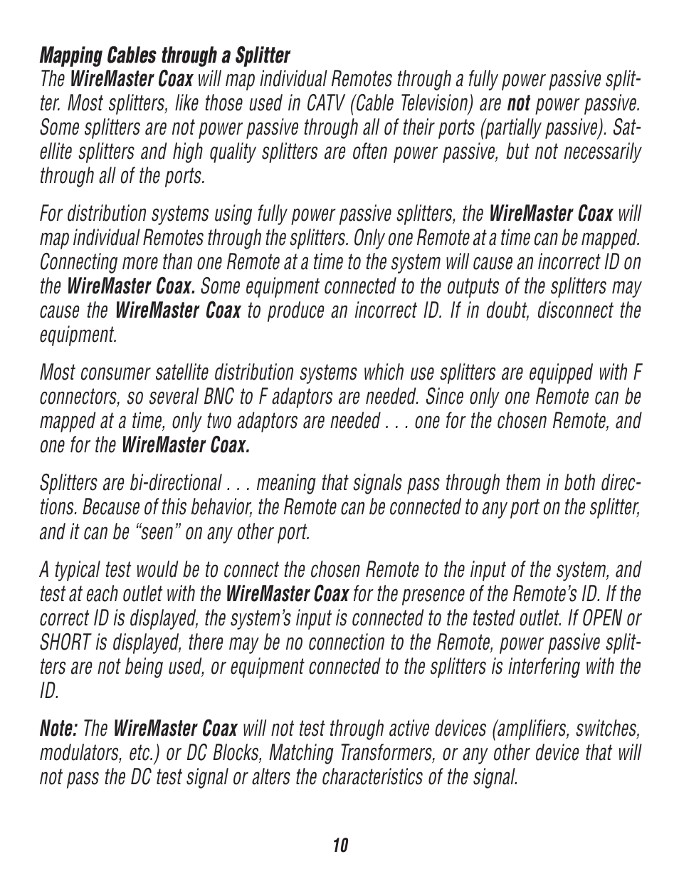 Triplett WireMaster Coax BNC – PN: 3274 User Manual | Page 10 / 14