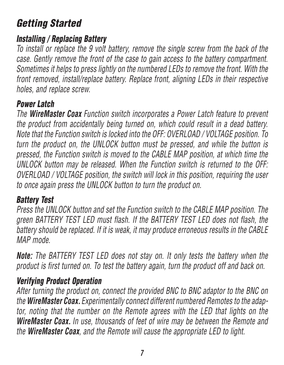 Triplett WireMaster Coax BNC – PN: 3274 User Manual | Page 7 / 14