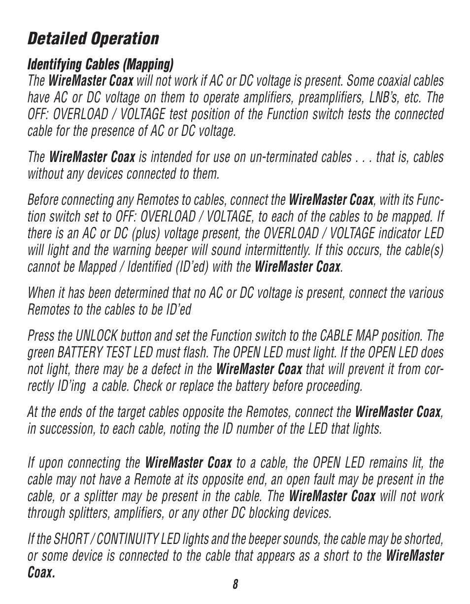 Triplett WireMaster Coax BNC – PN: 3274 User Manual | Page 8 / 14