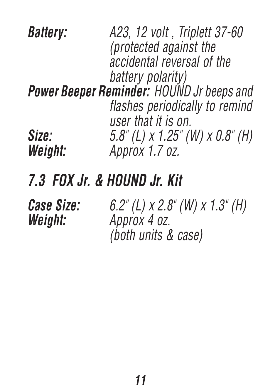 Triplett Fox & Hound Jr. – PN: 3375 User Manual | Page 11 / 36