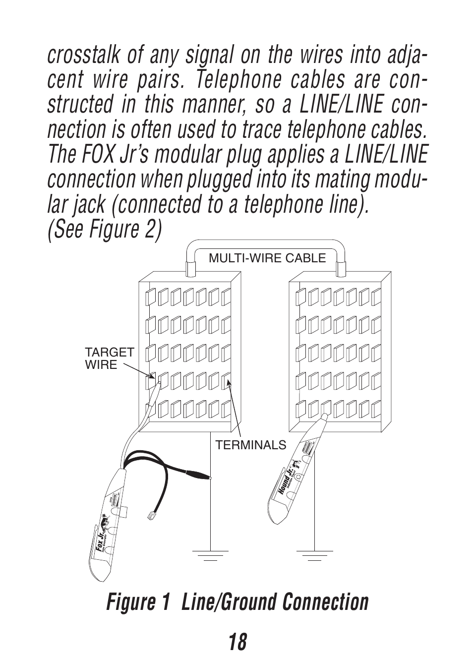 Figure 1 line/ground connection | Triplett Fox & Hound Jr. – PN: 3375 User Manual | Page 18 / 36