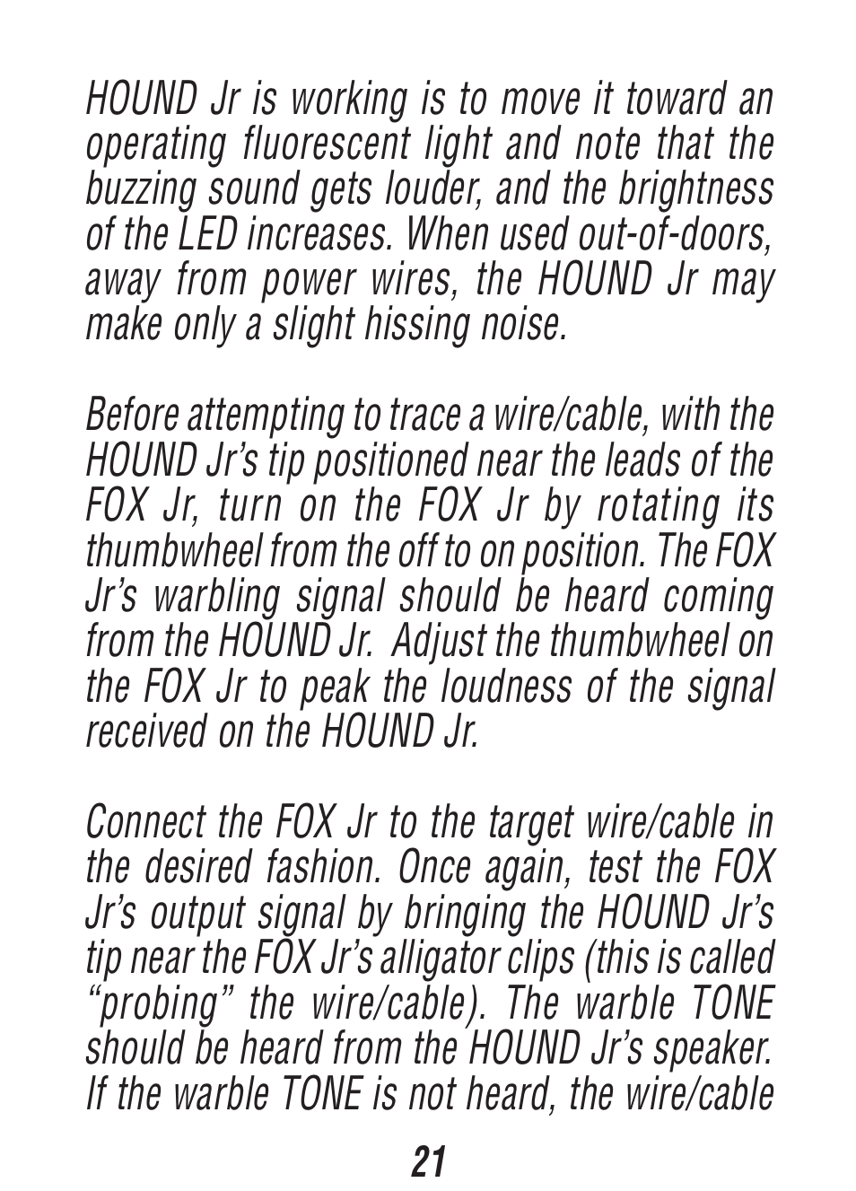 Triplett Fox & Hound Jr. – PN: 3375 User Manual | Page 21 / 36