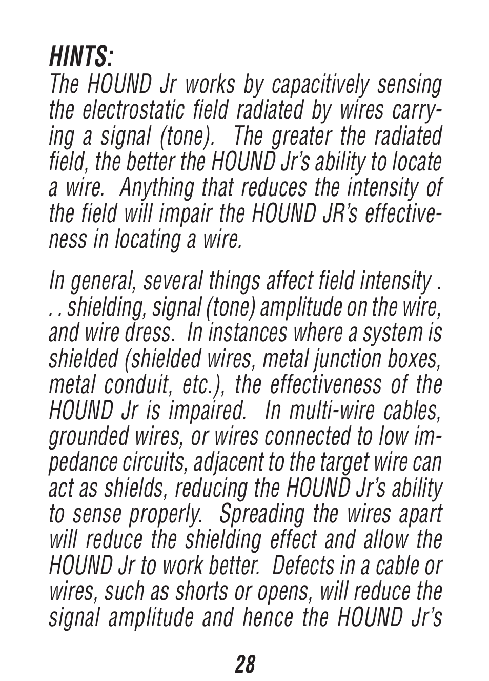 Triplett Fox & Hound Jr. – PN: 3375 User Manual | Page 28 / 36