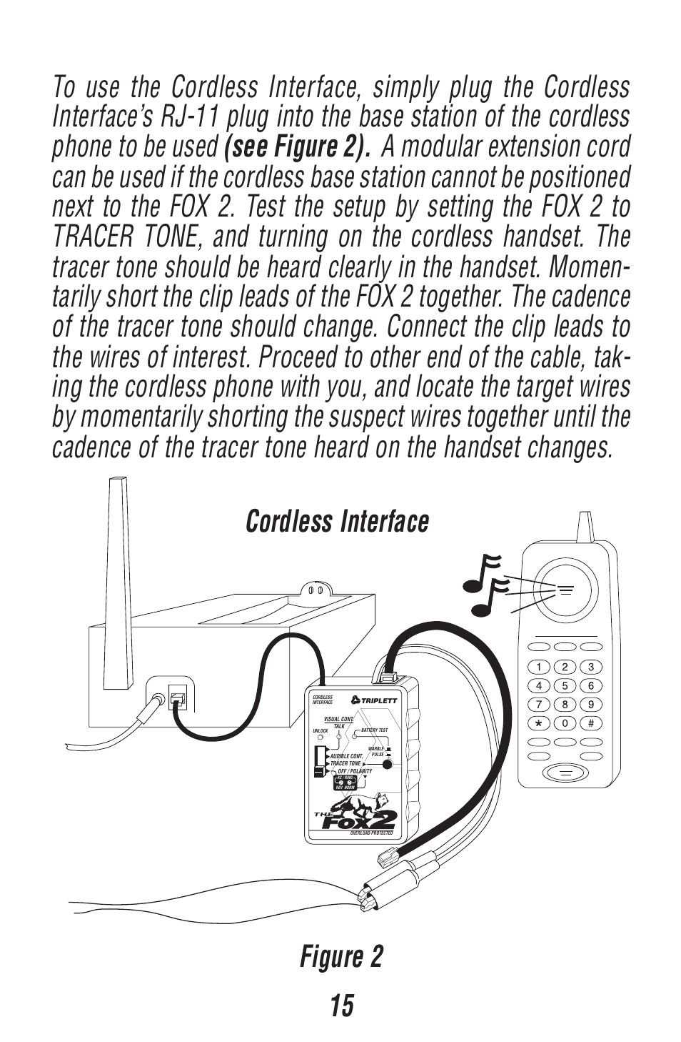 Cordless interface | Triplett Fox 2 – PN: 3382 User Manual | Page 15 / 48